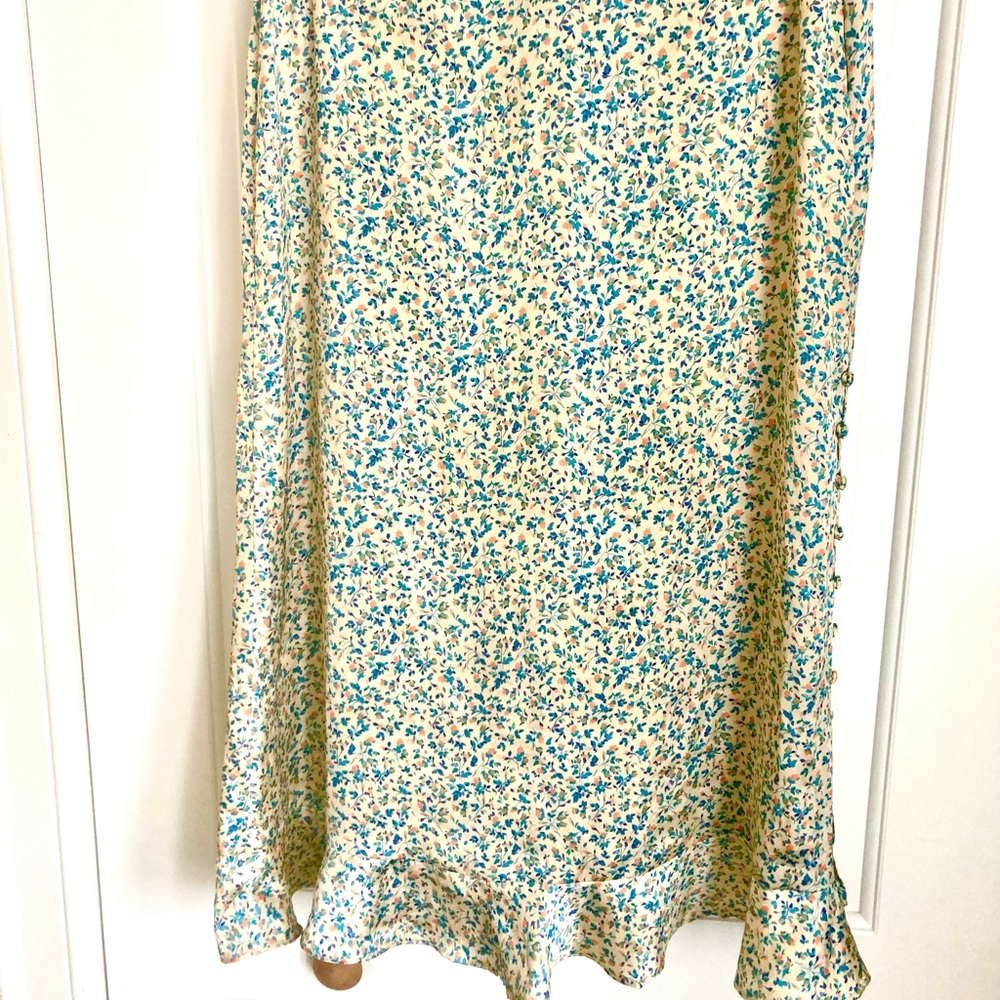 Zara silk midi skirt with buttons